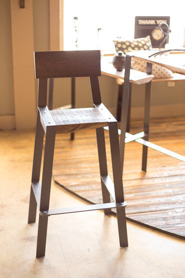 Urban Forge The 201 Forged Stool With Reclaimed Wood Seat
