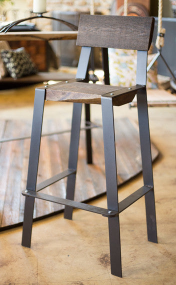 Urban Forge The 201 Forged Stool With Reclaimed Wood Seat