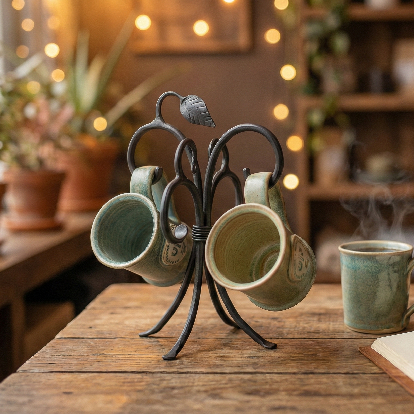 Sassafras Hand Forged Iron Mug Rack – Urban Forge