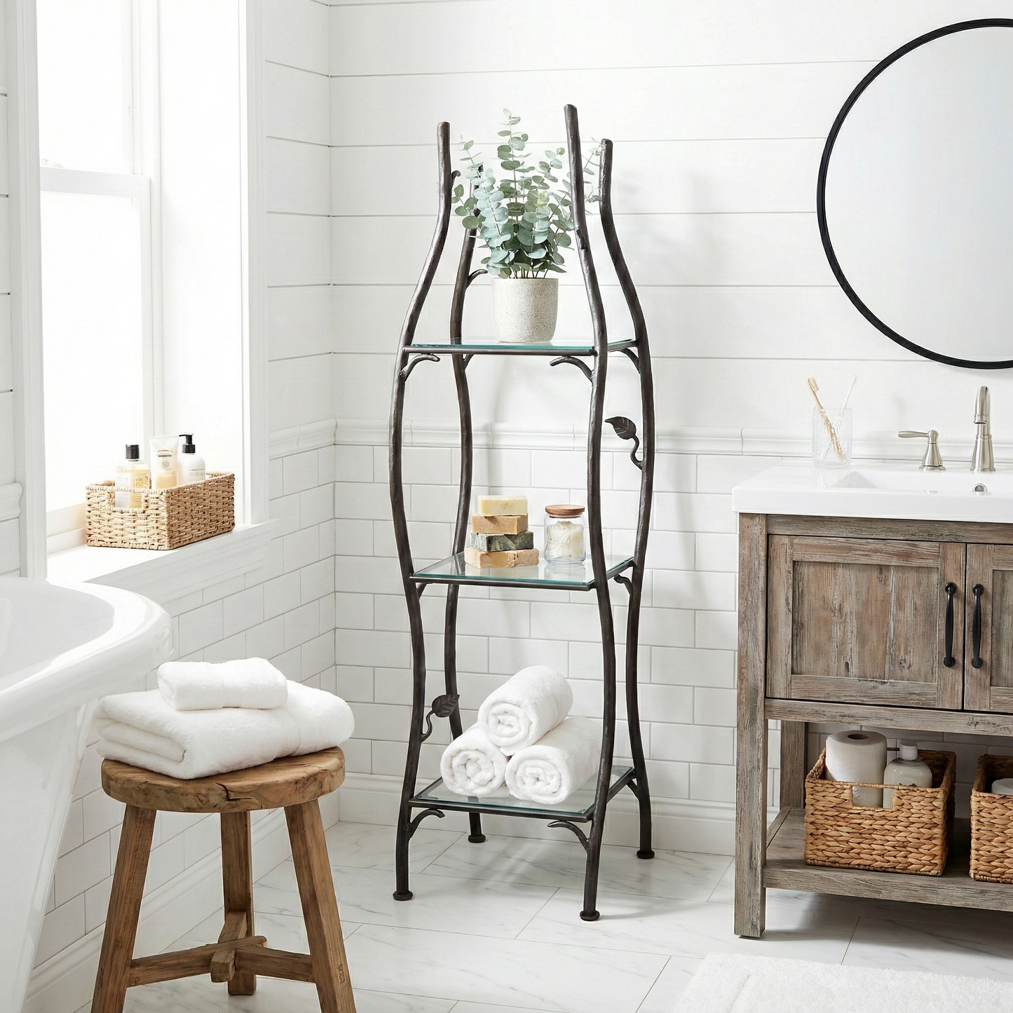 Sylamore Narrow Iron Standing Shelf