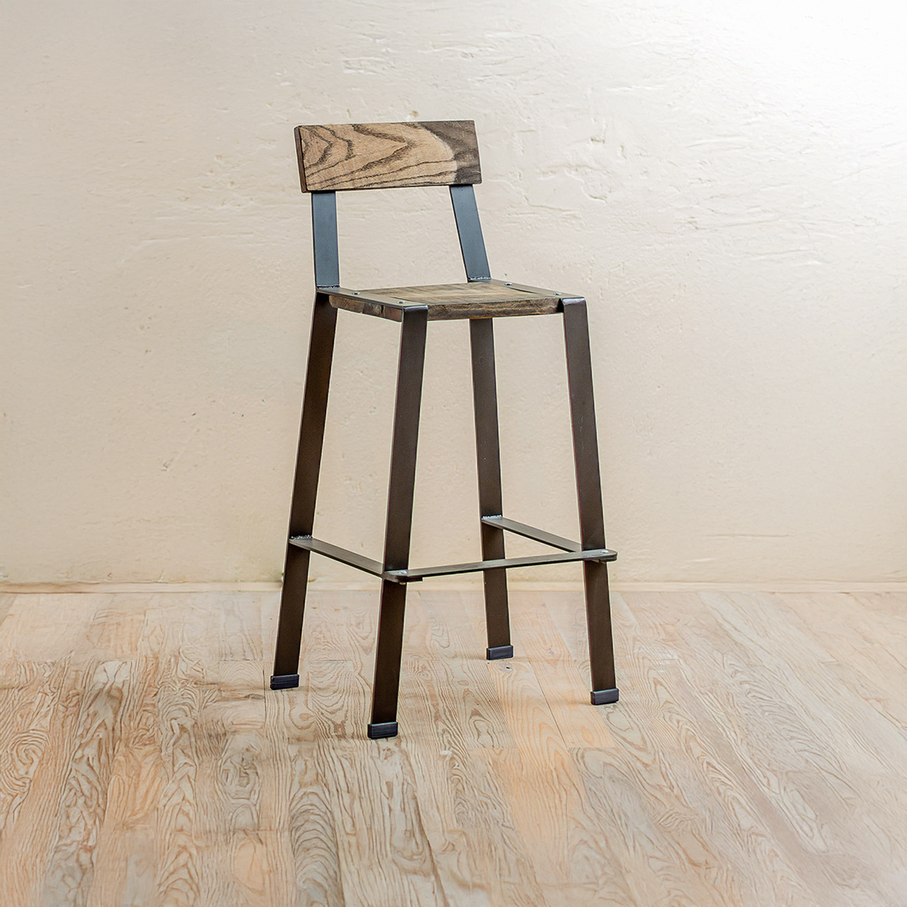 Urban Forge The 201 Forged Stool With Reclaimed Wood Seat