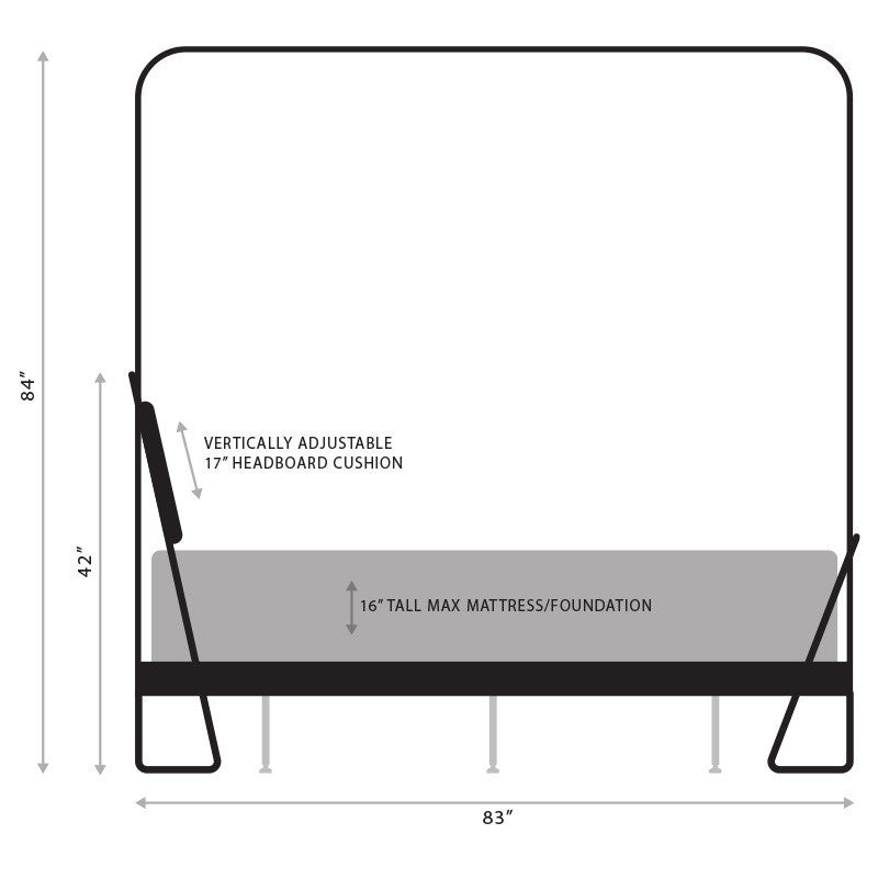 Urban Forge Alma Hand Forged Iron Canopy Platform Bed