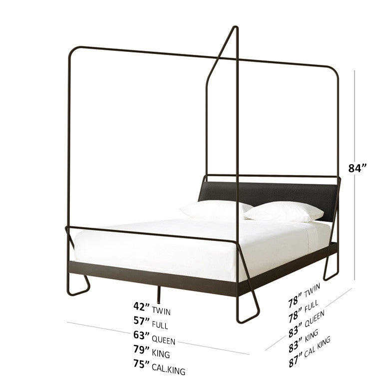 Urban Forge Alma Hand Forged Iron Canopy Platform Bed