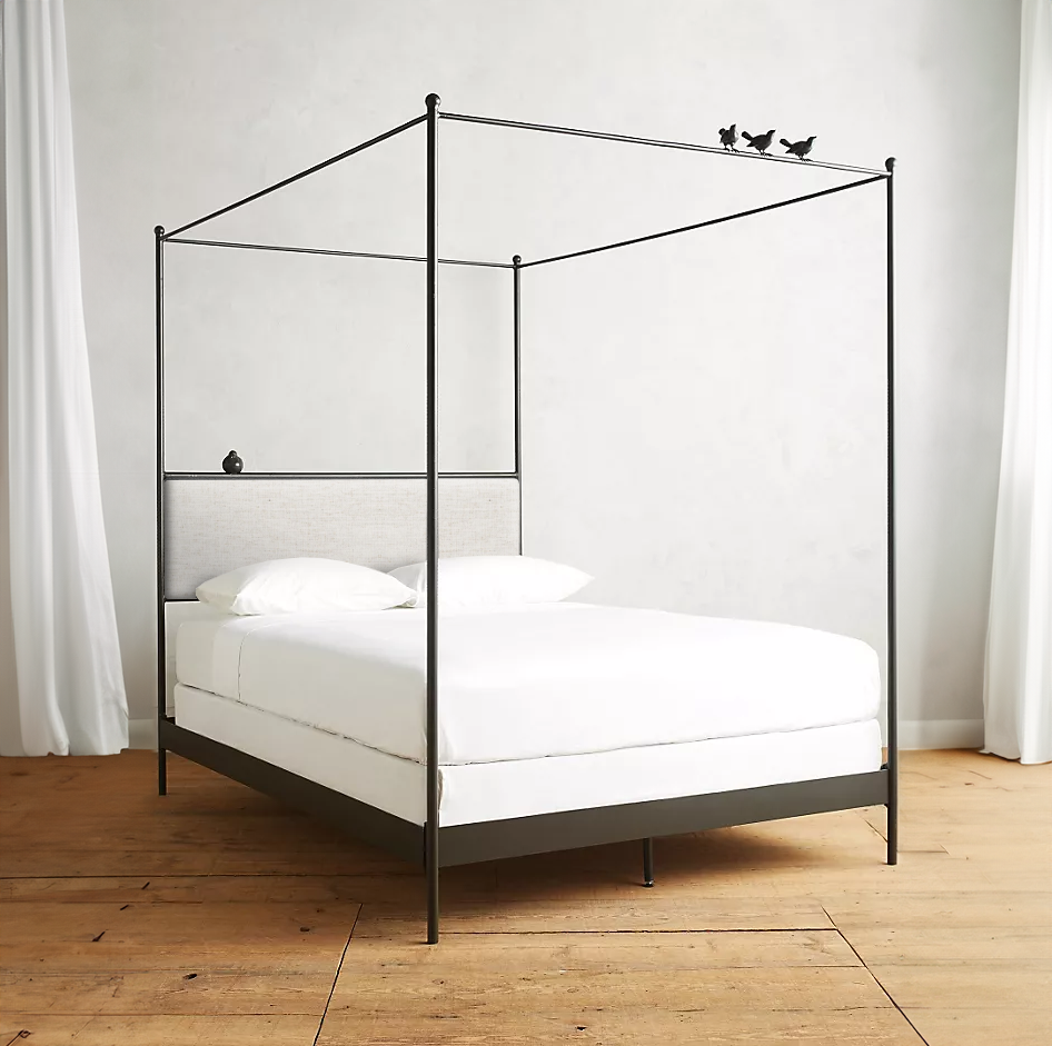 Bird on a Wire Wrought Iron Canopy Bed