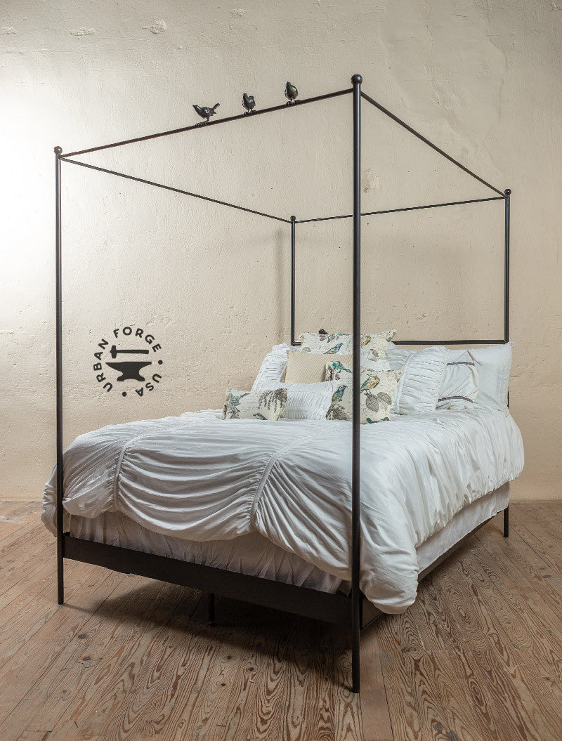 Urban Forge USA Bird on a Wire Wrought Iron Canopy Bed