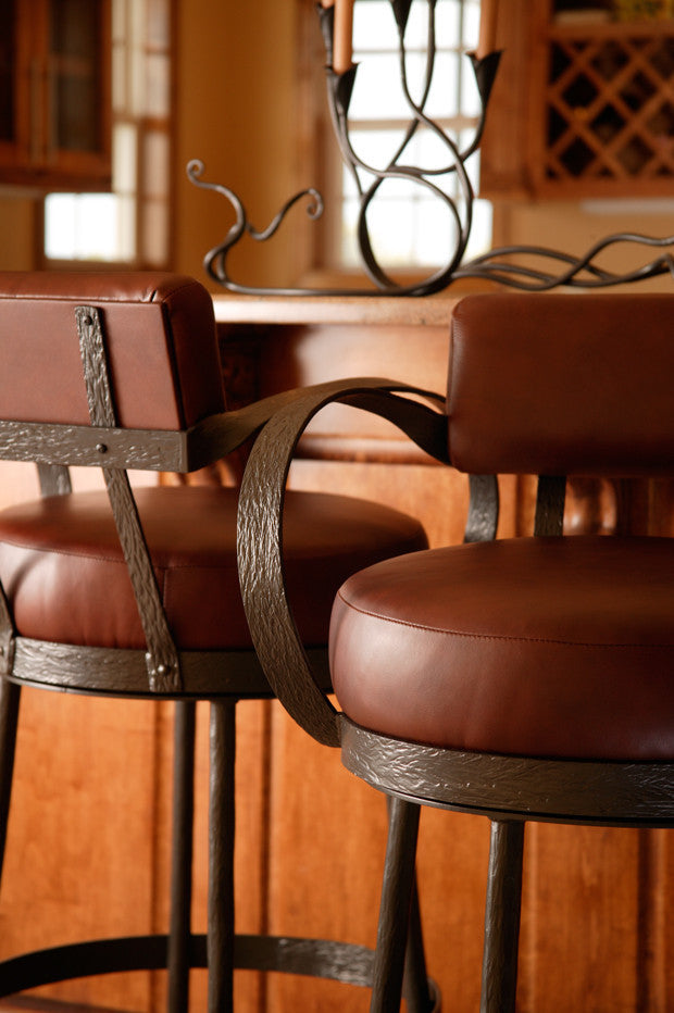 Urban Forge Huntington Iron Stool (with Back and Arms)