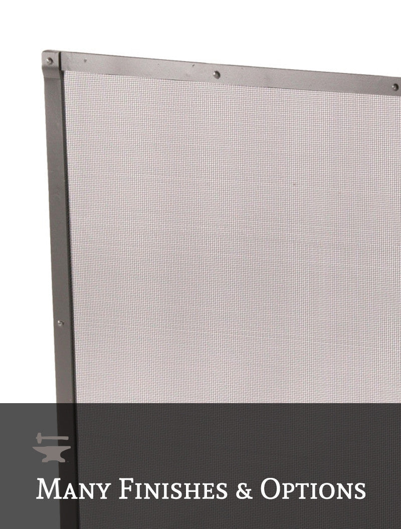 Urban Forge Custom Size Iron Fire Screen Full Faced Single Panel with Feet