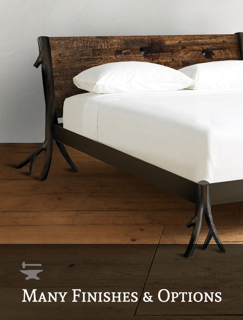 Urban Forge Driftwood Iron Platform Bed