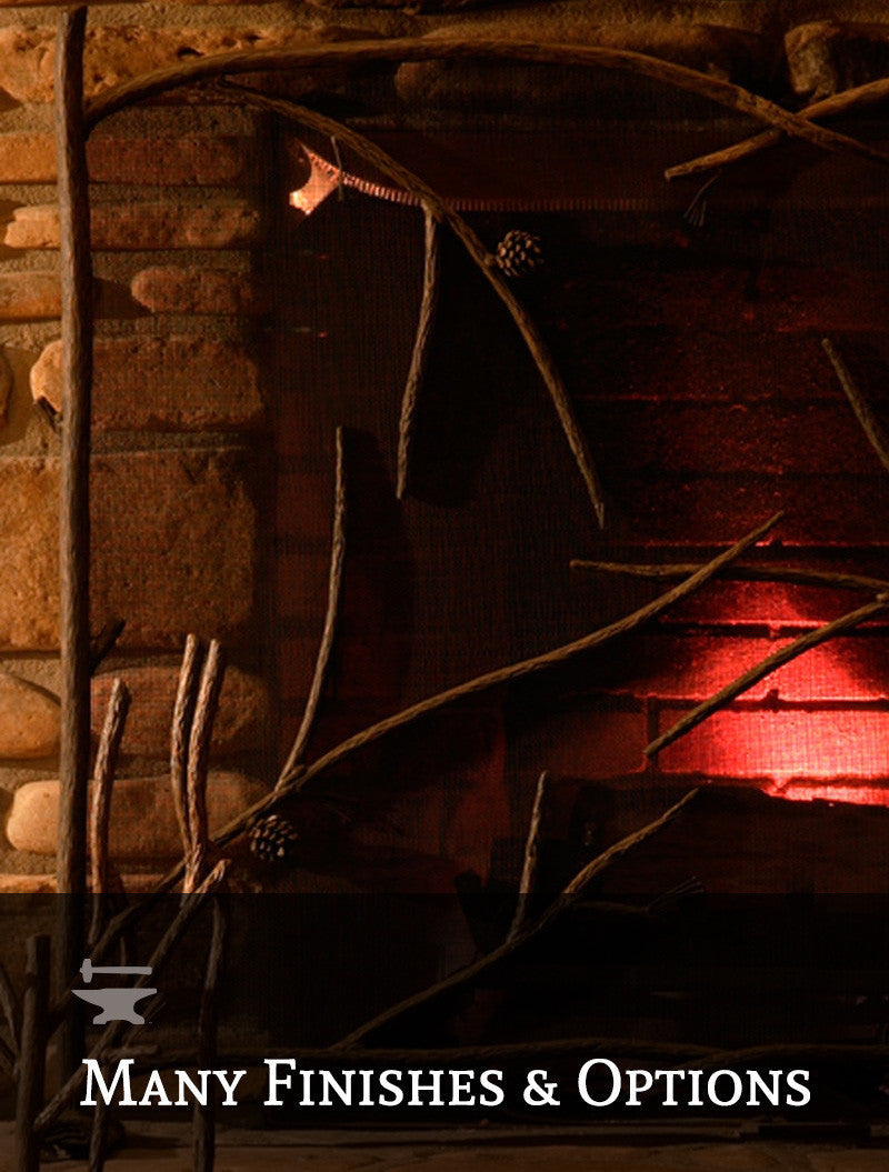 Urban Forge Evergreen Iron Single Panel Fire screen