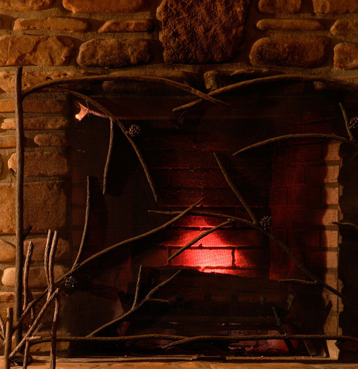 Urban Forge Evergreen Iron Single Panel Fire screen