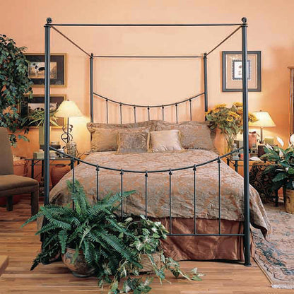 Urban Forge Rose Bud Wrought Iron Canopy Bed