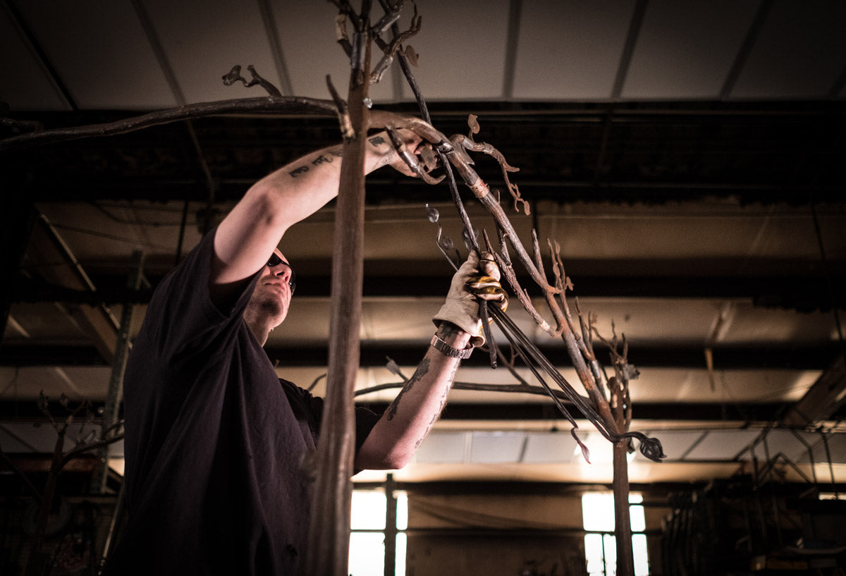 Forest Canopy Hand-Forged Iron Bed