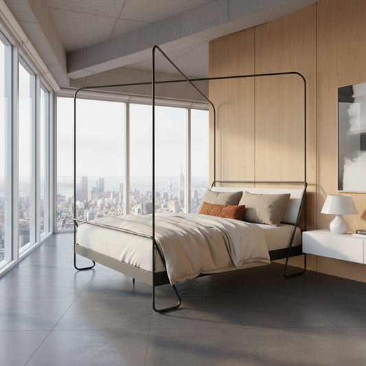 Alma Hand-Forged Iron Canopy Platform Bed