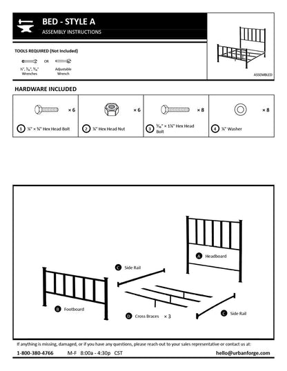 Urban Forge Evergreen Wrought Iron Bed