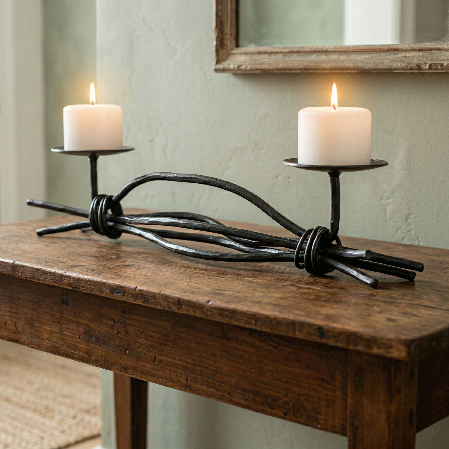 Black River Iron Renaissance Double Candle holder