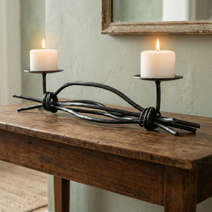Black River Iron Renaissance Double Candle holder