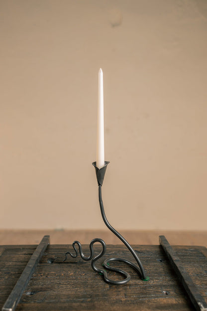 Urban Forge Ivy Wrought Iron Single Candle Holder