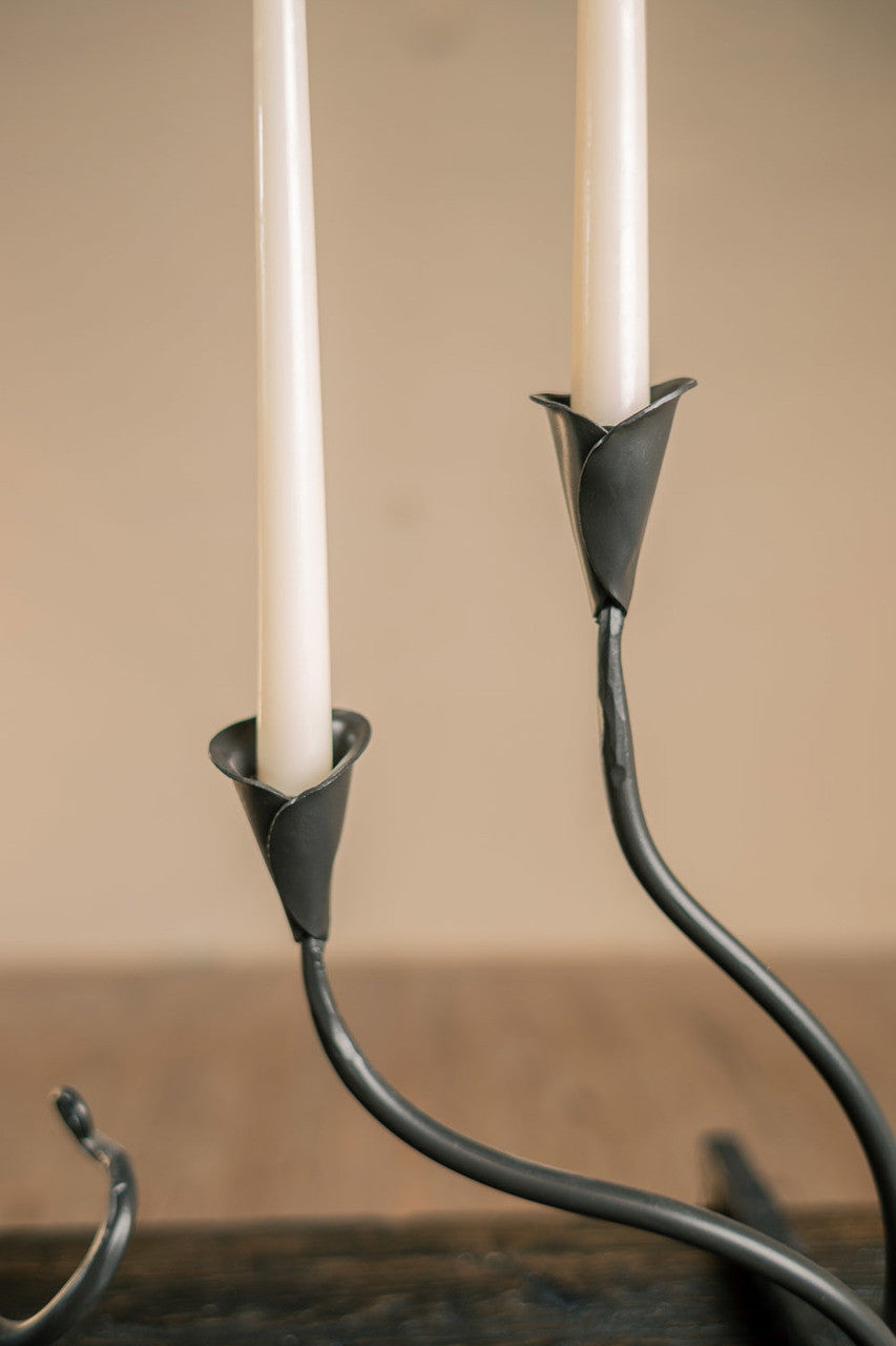 Urban Forge Ivy Iron Candle Holder Double