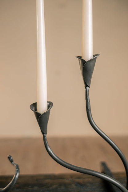Urban Forge Ivy Iron Candle Holder Double