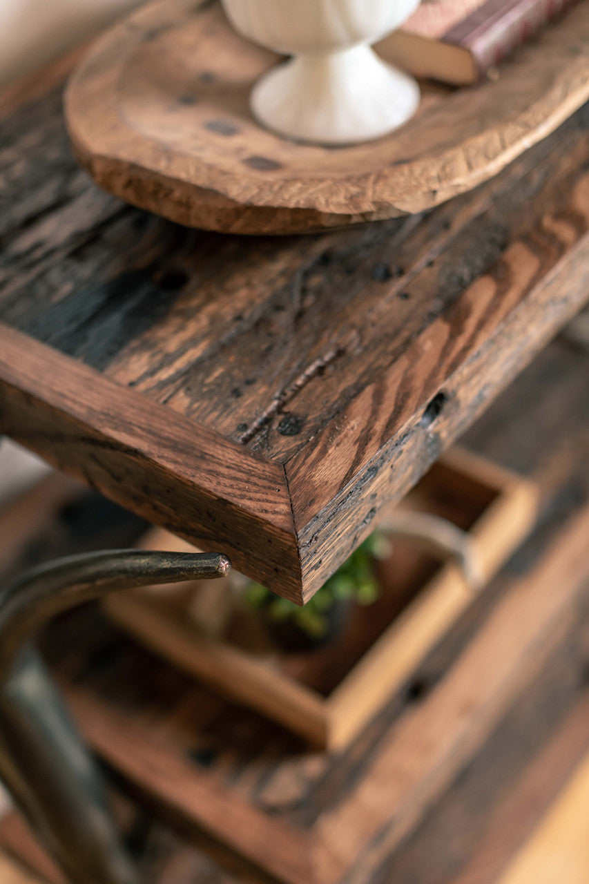Urban Forge Driftwood Hand Forged Low Bookshelf