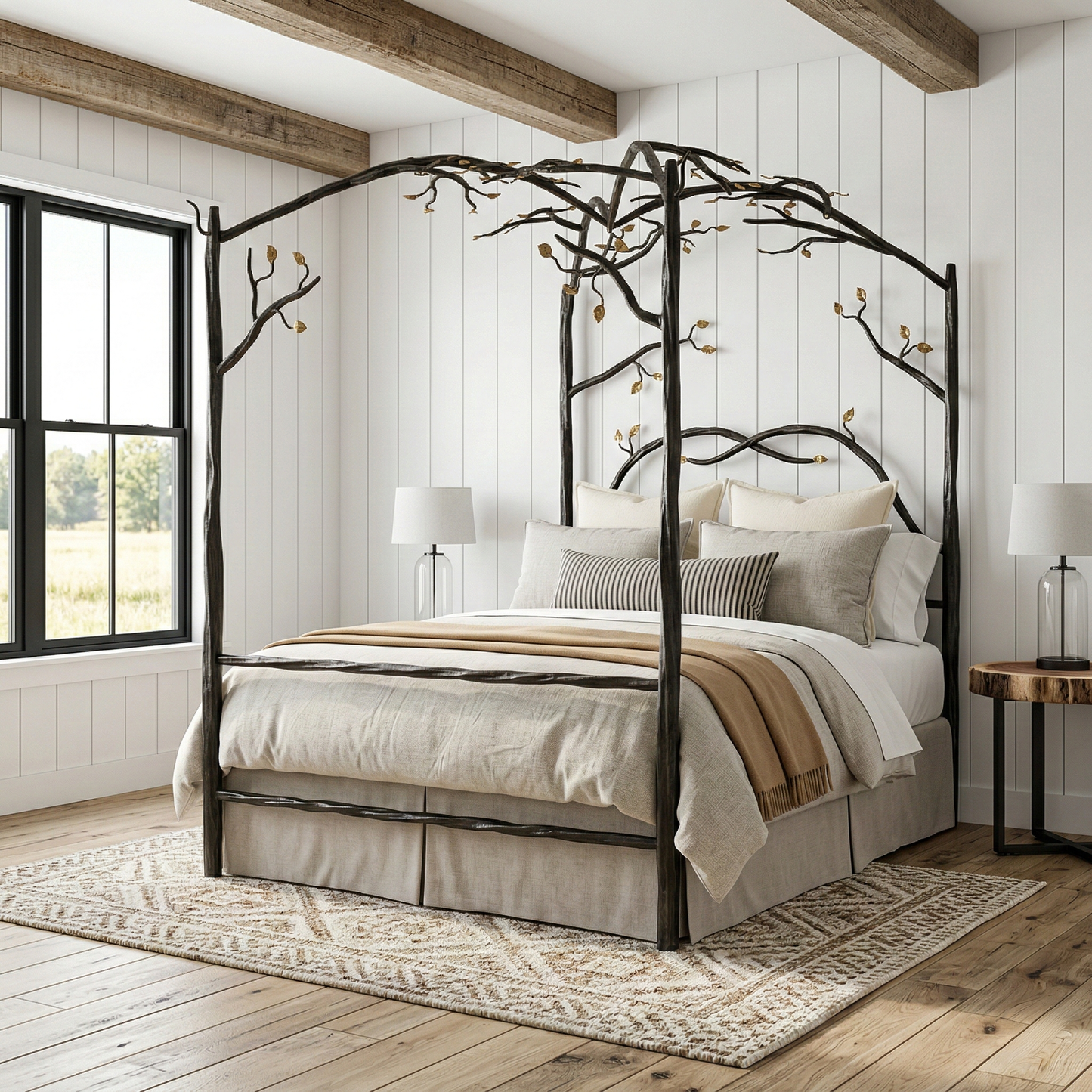 Elm Springs Wrought Iron Canopy Bed