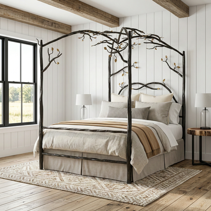 Elm Springs Wrought Iron Canopy Bed