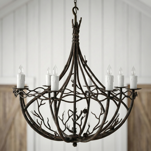 Evergreen Iron Chandelier