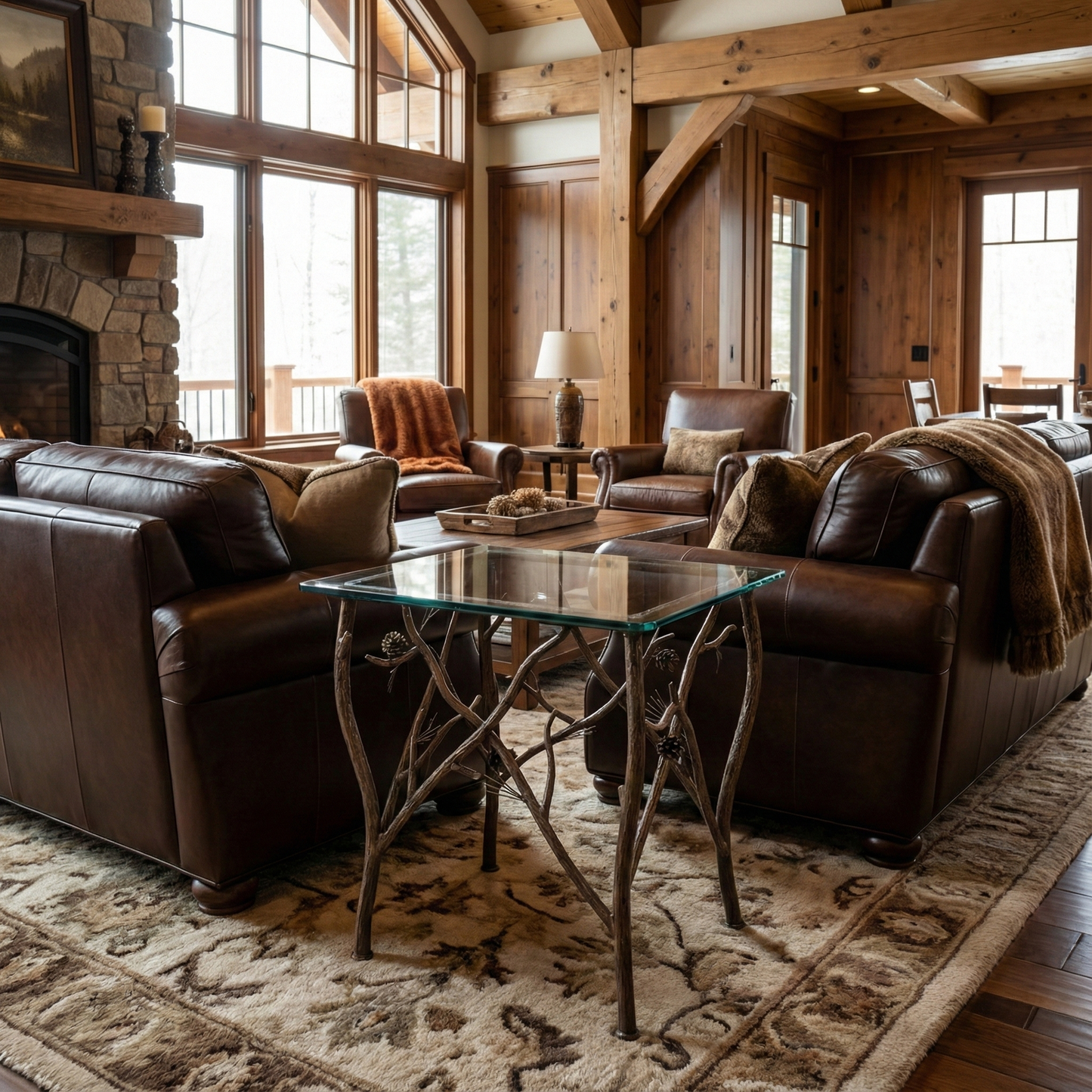 Evergreen Iron Side Table