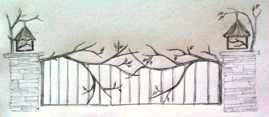 Custom Entry Gate with Branches and Leaves