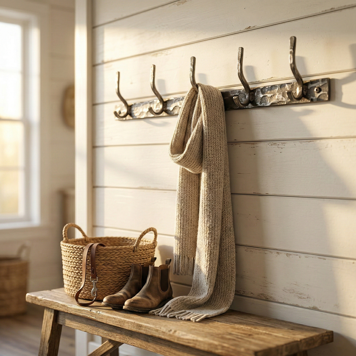 Wrought Iron Wall Mounted Coat Rack | Handmade Coat Rack – Urban Forge