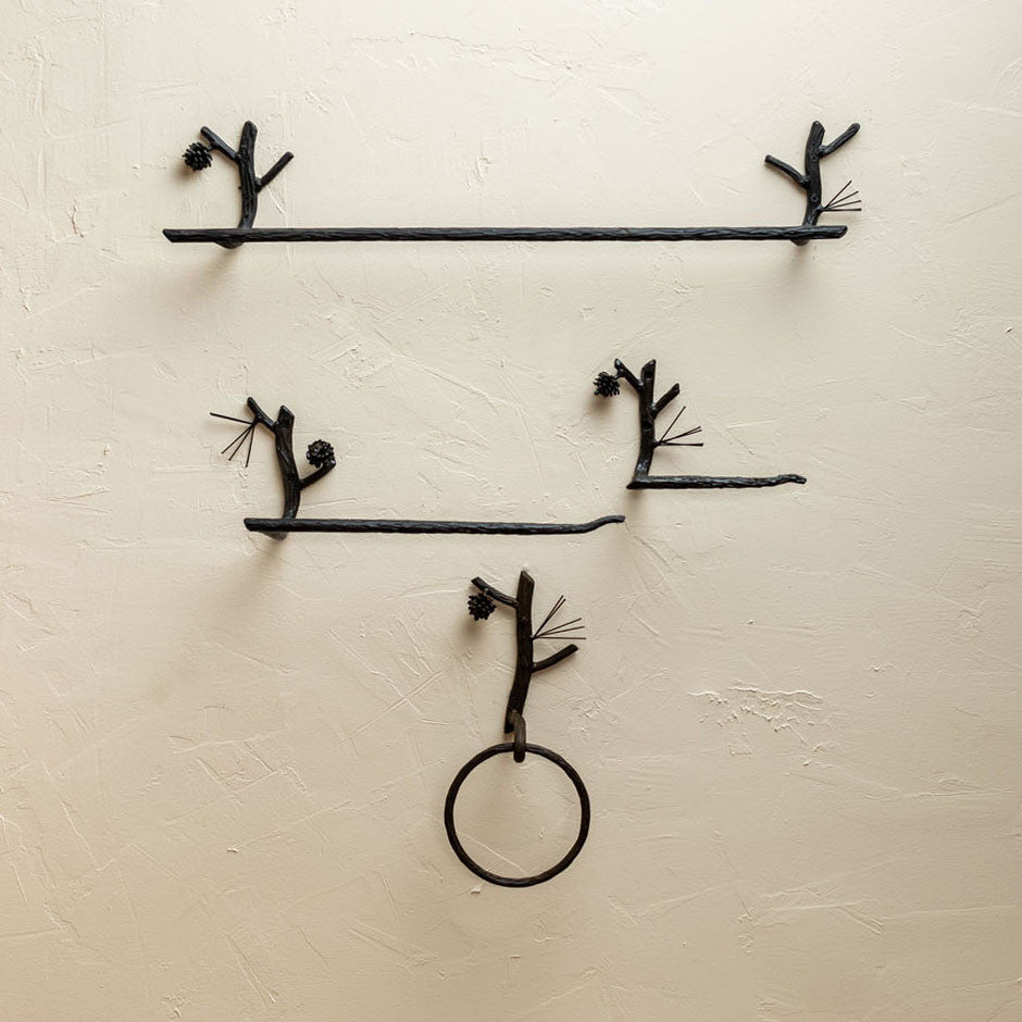 Urban Forge Evergreen Hand-Forged Iron Towel Bar