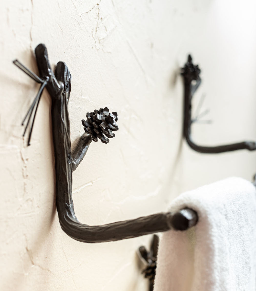 Urban Forge Evergreen Hand-Forged Iron Towel Bar