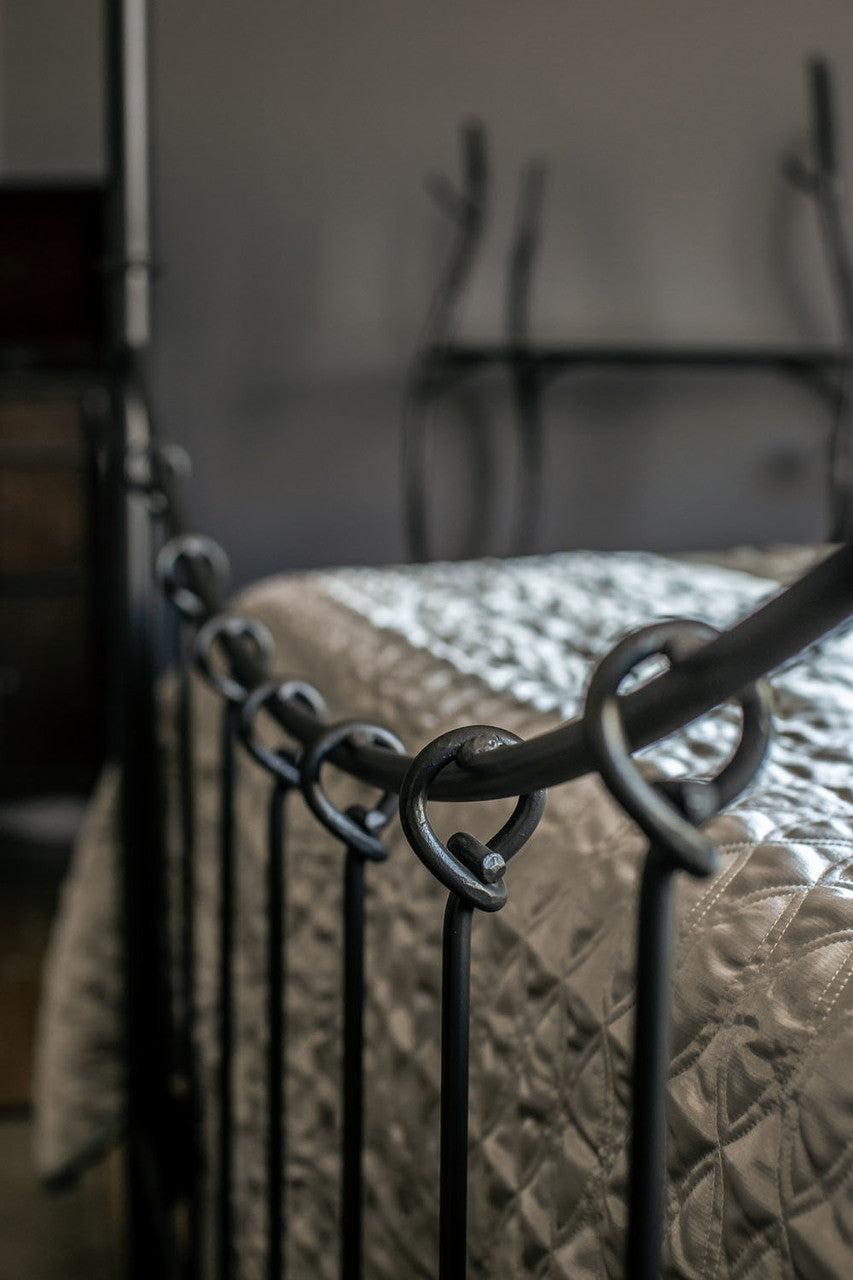 Urban Forge Rose Bud Wrought Iron Canopy Bed