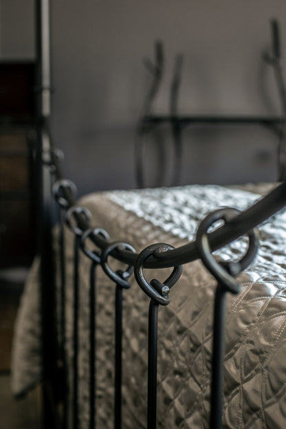 Urban Forge Rose Bud Wrought Iron Canopy Bed