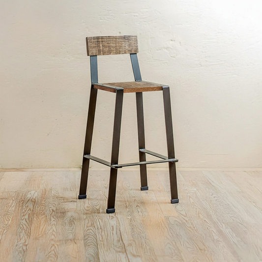 The 201 Forged Stool With Reclaimed Wood Seat