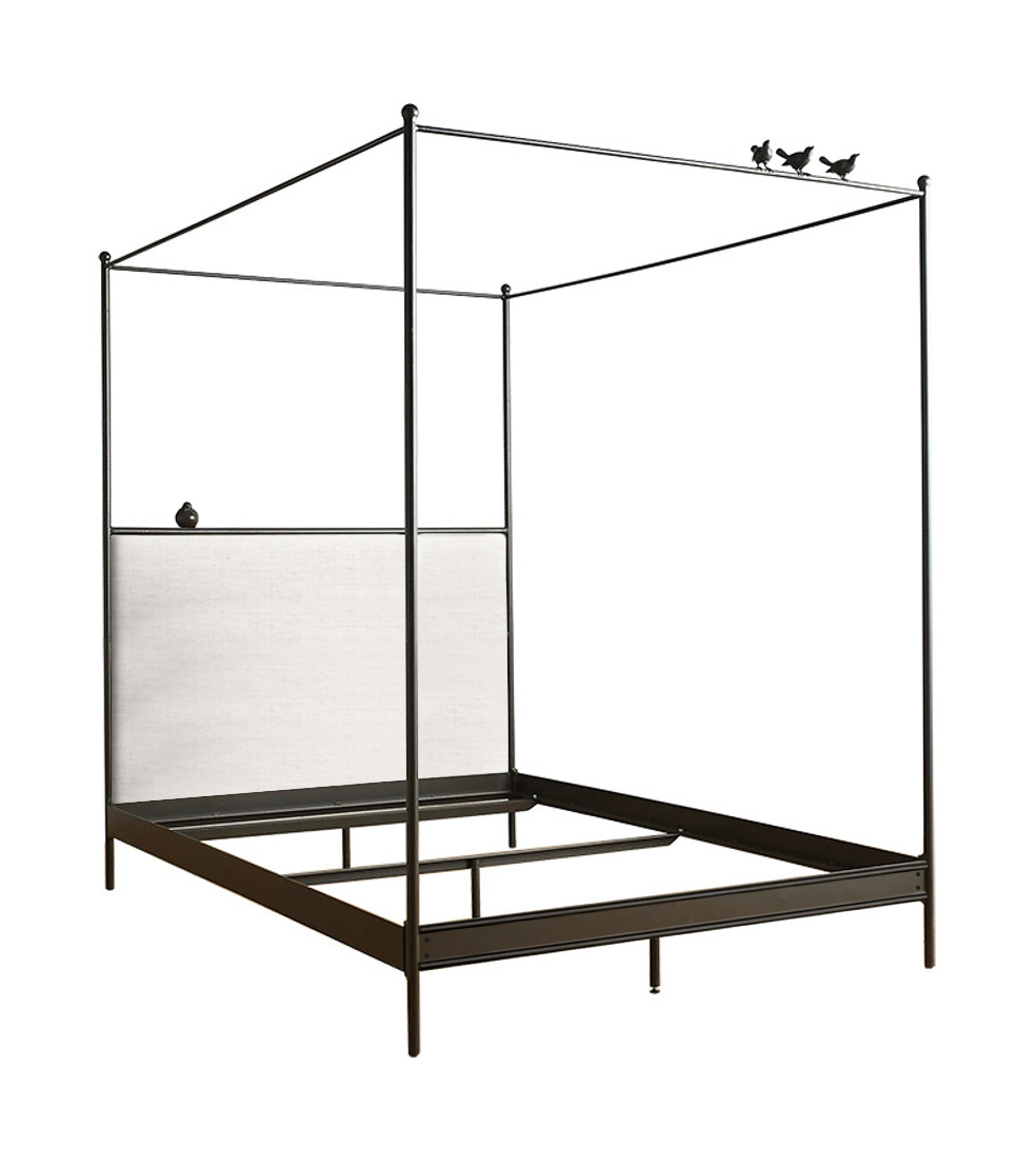 Bird on a Wire Wrought Iron Canopy Bed