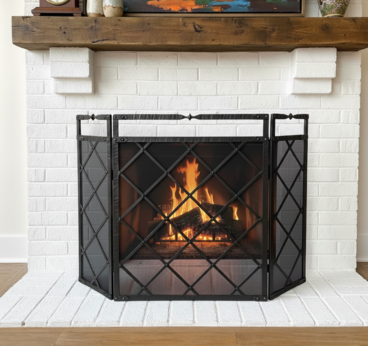 Iron Fire Screen Blackwell Triple Panel