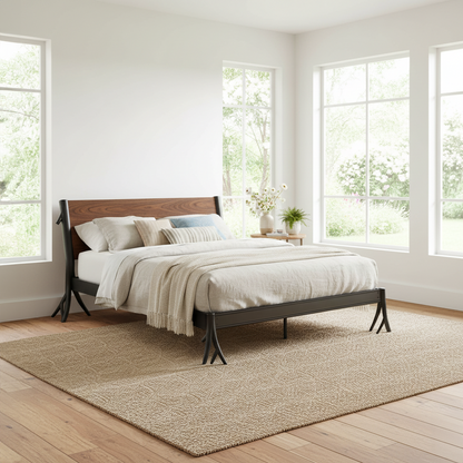 Driftwood Iron Platform Bed