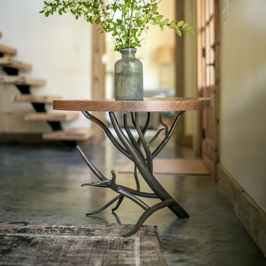 Driftwood Hand-Forged Iron Side Table