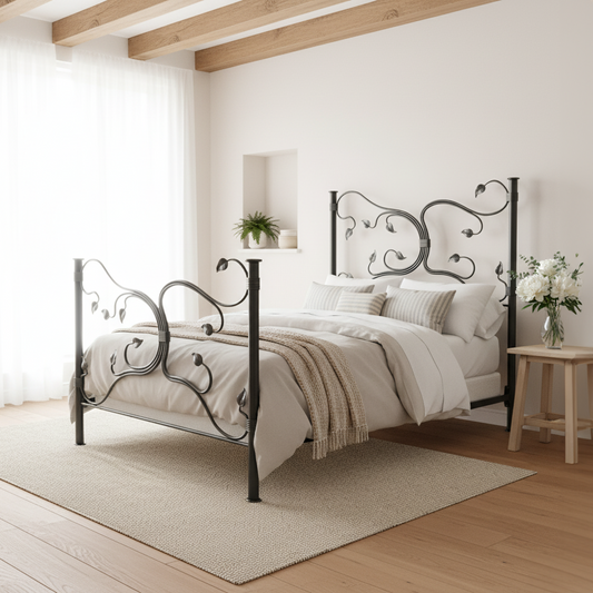 Fair Oak Wrought Iron Bed