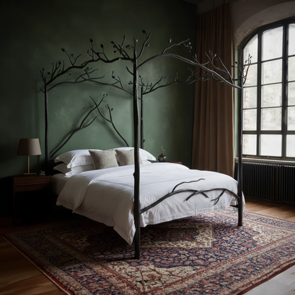 Forest Canopy Hand-Forged Iron Bed