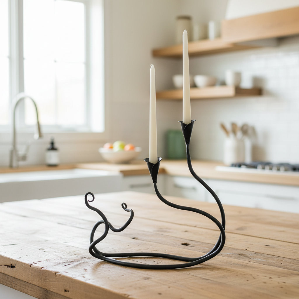 Ivy Iron Candle Holder Double