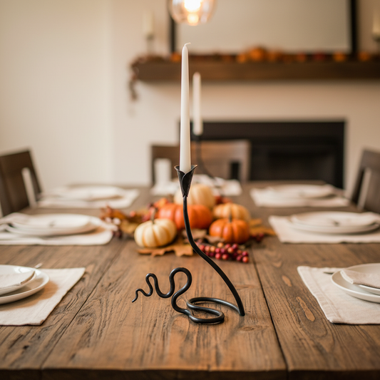 Ivy Wrought Iron Single Candle Holder