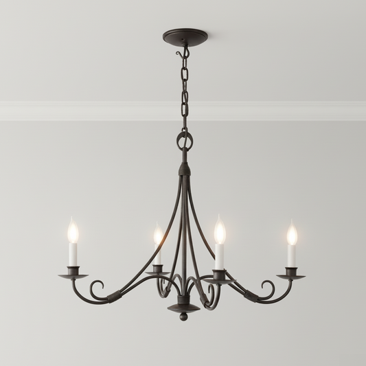 Mulberry 4 Arm Iron Chandelier