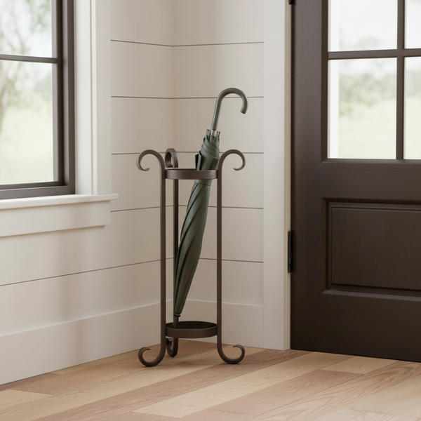 Scroll Hand Forged Iron Umbrella Stand