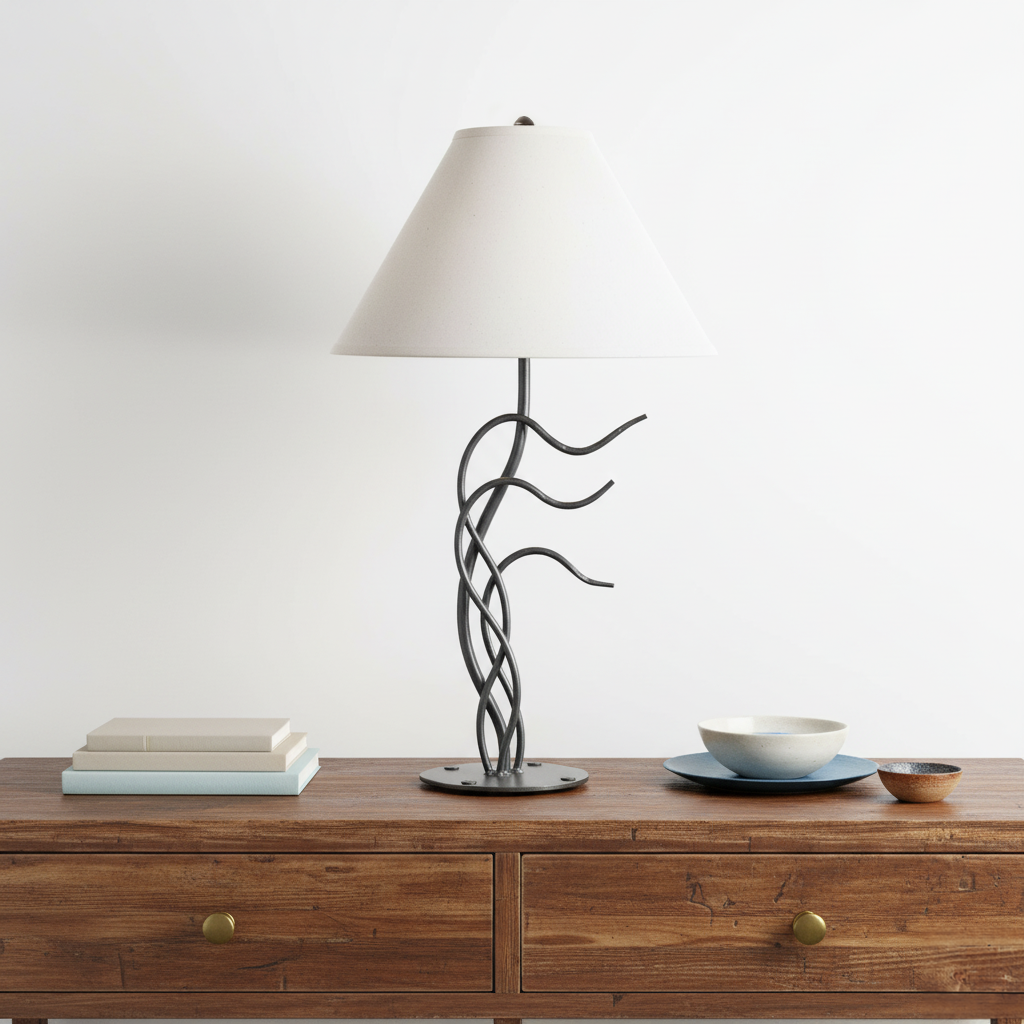 Windblown Iron Table Lamp