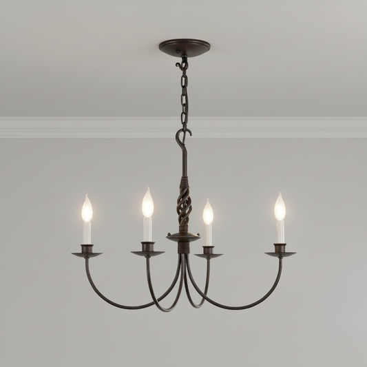 Woven Hand-Forged Iron Chandelier
