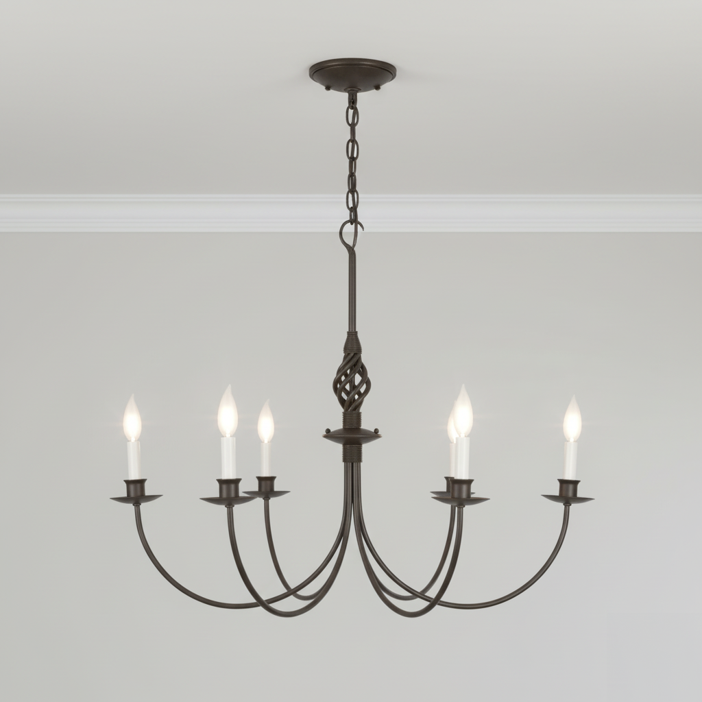 Woven Hand-Forged Iron Chandelier
