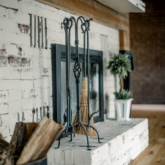 Woven Fireplace Tool Set - 5 Piece Set