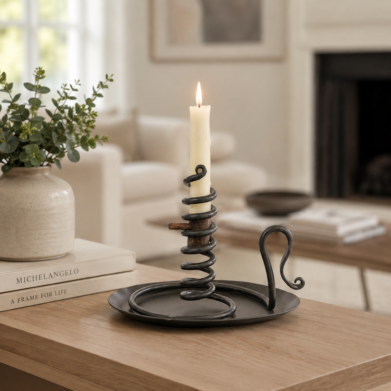 Courting Candle Holder with Drip Pan